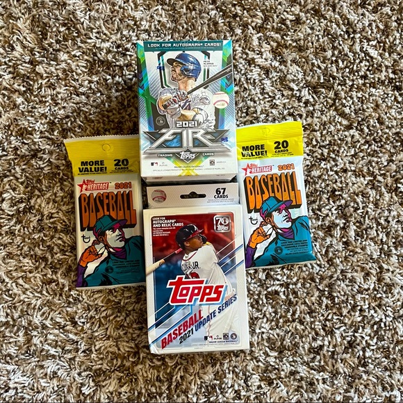 NEW TOPPS BASEBALL CARDS BUNDLE: 1 BLASTER, 1 HANGER, 2 FAT PACKS FACTORY SEALED
